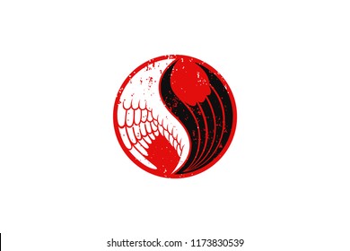 Angel Evil Wings with Yin Yang style