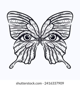 angel eye illustration logo template, tattoo design, printing etc