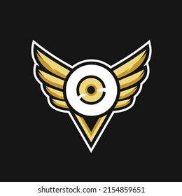 angel eyes logo design eye and wing illustration