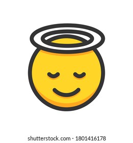 Angel Face Flat Emoji Icon