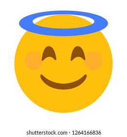 Angel face with halo emoji vector