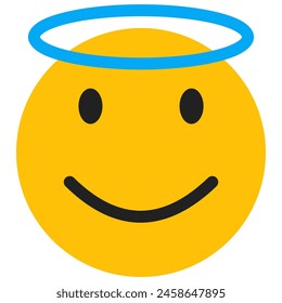 angel face icon in flat style