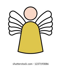 angel fairy Christmas filled editable outline icon. 