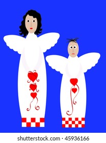 angel family vector