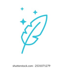 Angel feather icon. Isolated on white background. 