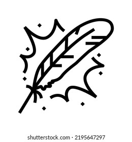 angel feather soft fluffy line icon vector. angel feather soft fluffy sign. isolated contour symbol black illustration