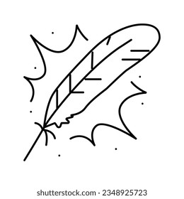 angel feather soft fluffy line icon vector. angel feather soft fluffy sign. isolated contour symbol black illustration