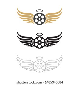 Angel Film logo designs vector