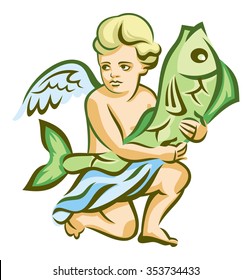 Angel with fish 