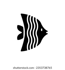 Angel Fish Filled Icon Vector Illustration