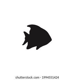 angel fish silhouette icon vector on a white background