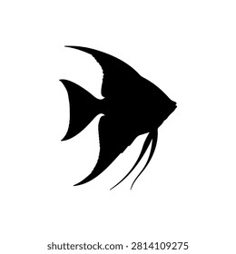 Angel fish silhouette icon vector illustration on white background.