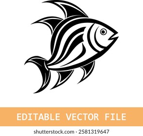 angel fish silhouette isolated on white