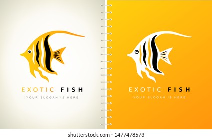 Angel fish vector design. Exotic fish logo vector.
