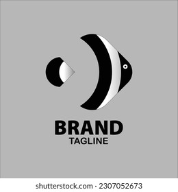 angel fish vector logo on white background