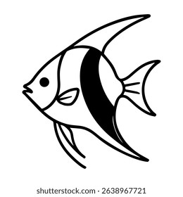 angel fish vector realistic line icon on white background
Vector line icon animal, wildlife