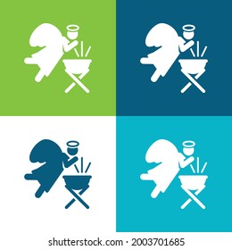 Angel Flat four color minimal icon set