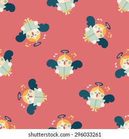 angel flat icon, eps10 seamless pattern background