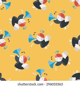 angel flat icon, eps10 seamless pattern background