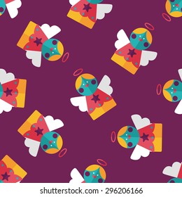angel flat icon, eps10 seamless pattern background