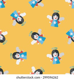 angel flat icon, eps10 seamless pattern background