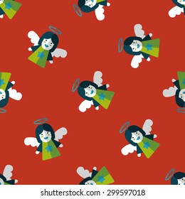 angel flat icon, eps10 seamless pattern background
