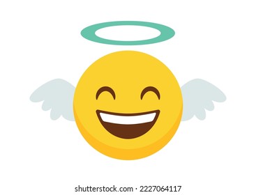 Angel flat icon Funny Christmas emoji Communication