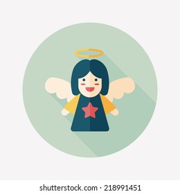 angel flat icon with long shadow, eps10