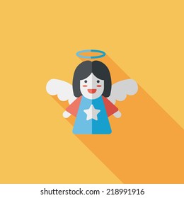 angel flat icon with long shadow, eps10