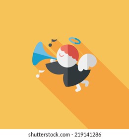angel flat icon with long shadow, eps10