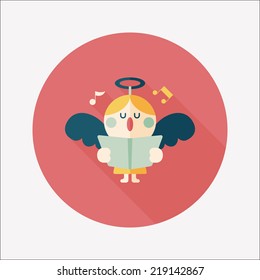 angel flat icon with long shadow, eps10