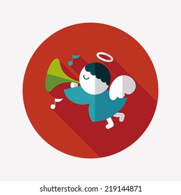 angel flat icon with long shadow, eps10