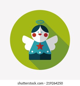 angel flat icon with long shadow, eps10