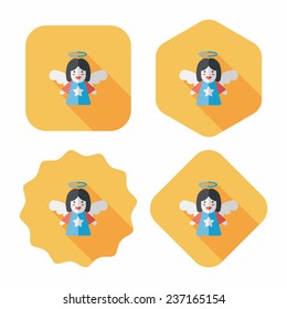 angel flat icon with long shadow, eps10