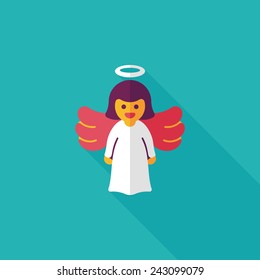 angel flat icon with long shadow, eps10