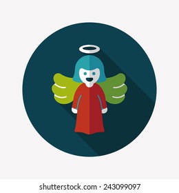 angel flat icon with long shadow, eps10