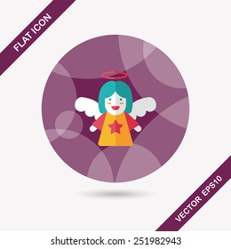 angel flat icon with long shadow, eps10