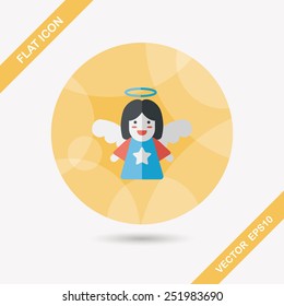 angel flat icon with long shadow, eps10