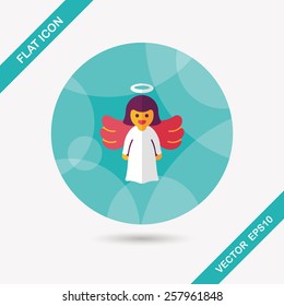 angel flat icon with long shadow, eps10