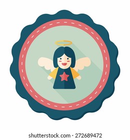 angel flat icon with long shadow, eps10