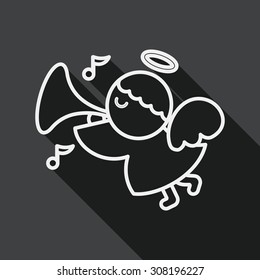 angel flat icon with long shadow, eps10, line icon