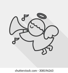 angel flat icon with long shadow, eps10, line icon