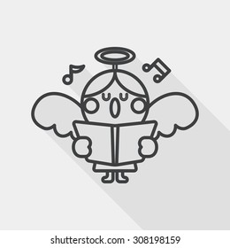 angel flat icon with long shadow, eps10, line icon