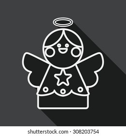 angel flat icon with long shadow, eps10, line icon