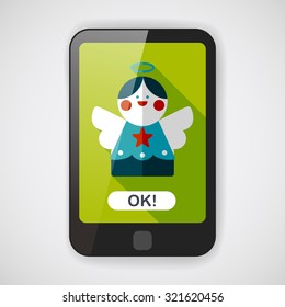 angel flat icon with long shadow, eps10