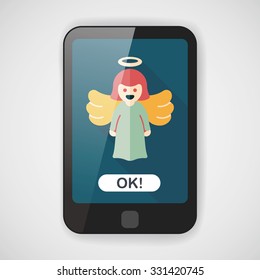 angel flat icon with long shadow, eps10