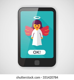 angel flat icon with long shadow, eps10