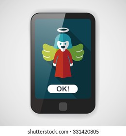 angel flat icon with long shadow, eps10