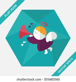 angel flat icon with long shadow, eps10