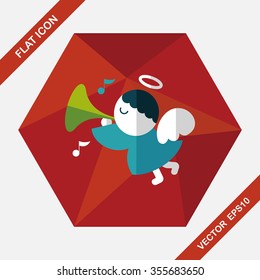 angel flat icon with long shadow, eps10
